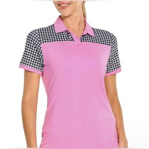 NWT MAELREG Women’s Golf Shirt Regular Fit Moisture Wicking Quick-Dry Printed| L